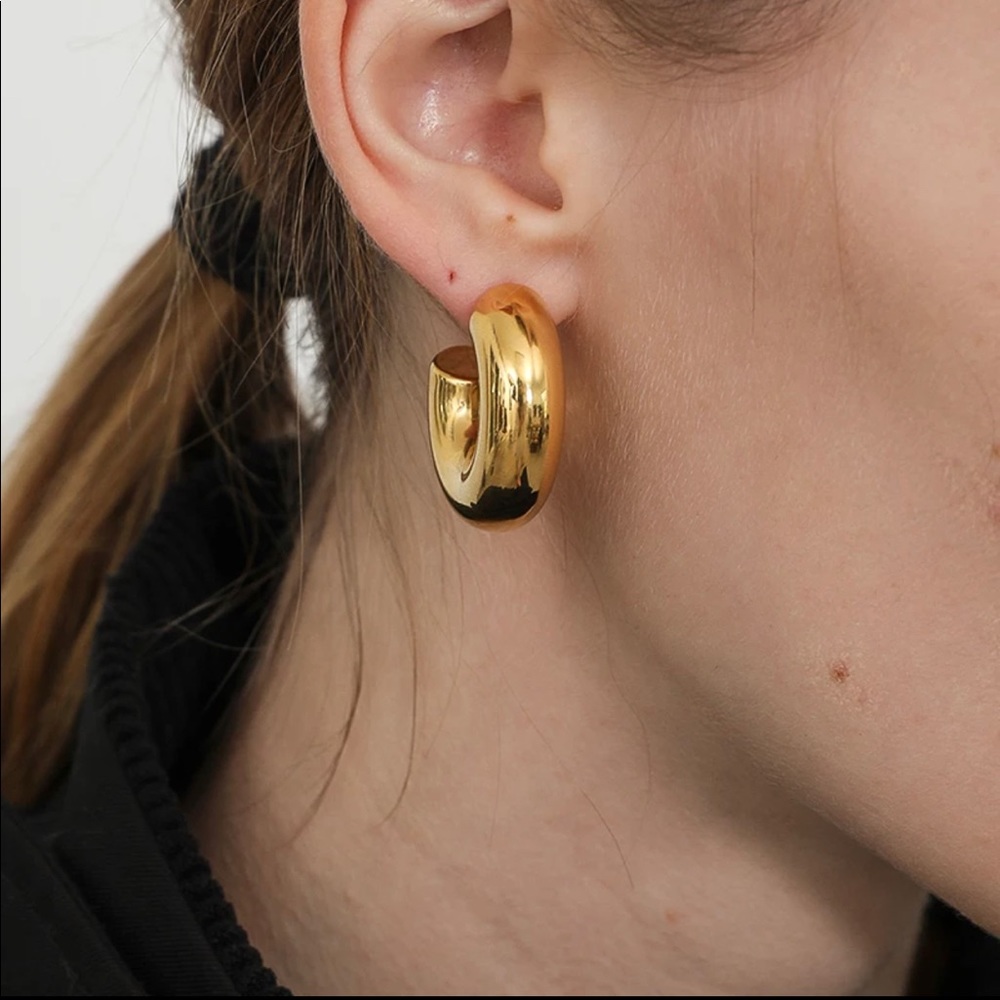18k Gold plated chunky hoops
